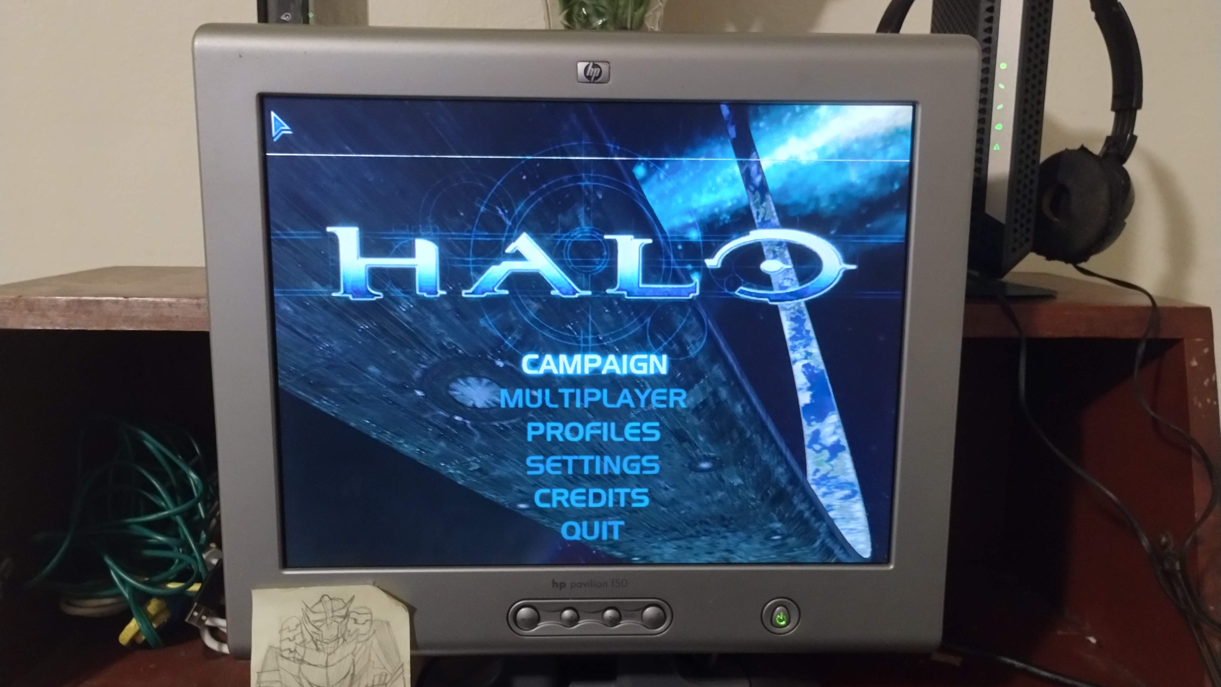 The menu for Halo: Combat Evolved.